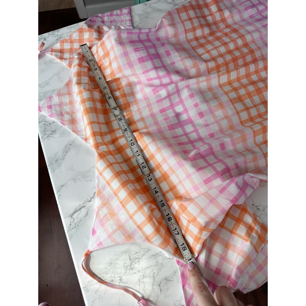 Scoop Cotton Sleeveless Gingham Tie Back Summer Midi Dress Women's Size Large - Picture 11 of 13